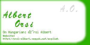 albert orsi business card